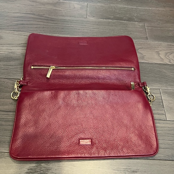Authentic Tory Burch Logo Reva leather bag in dark merlot - Picture 2 of 5